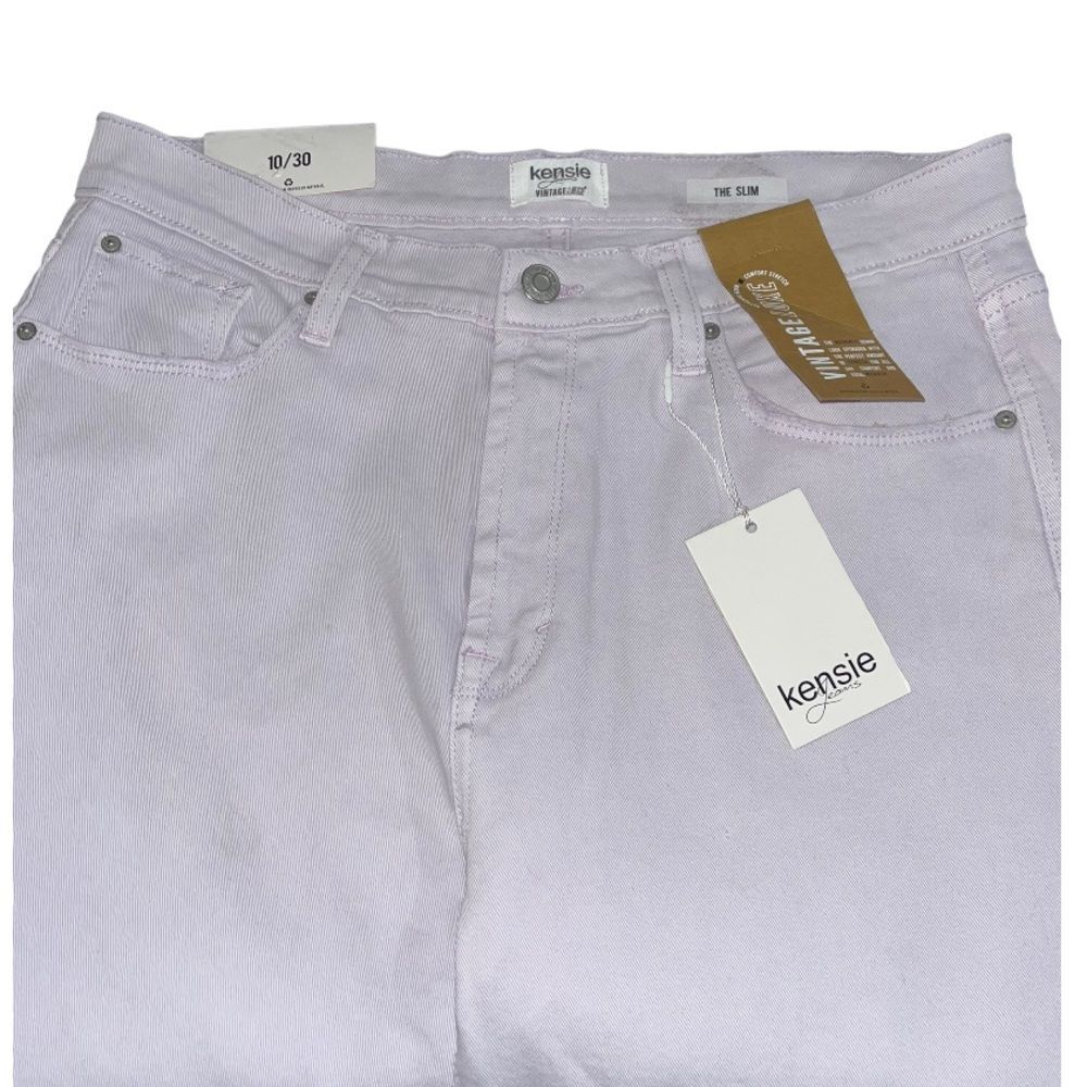Kensie size 10/30 lilac denim slim fit with raw edge hem NWT - Picture 2 of 14